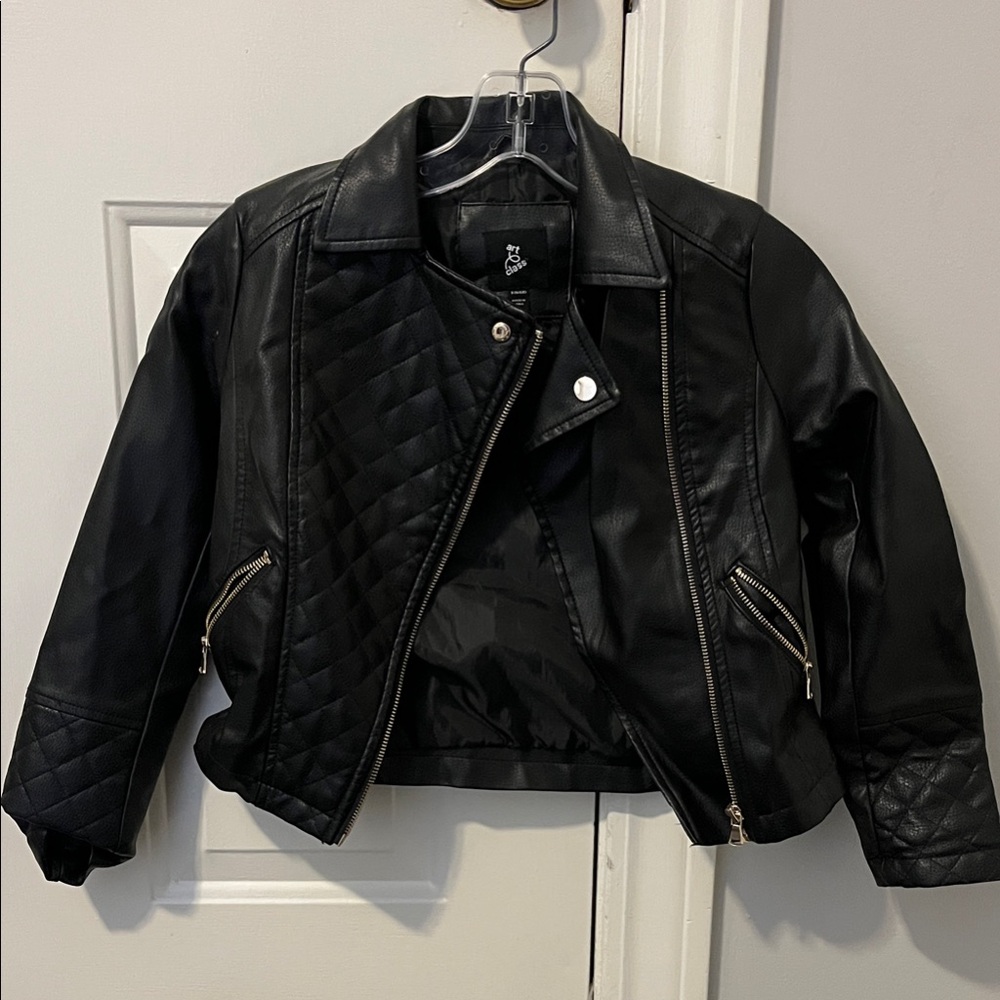 Art Class Black Quilted Faux Leather Moto Jacket